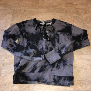 Cross knit neckline top